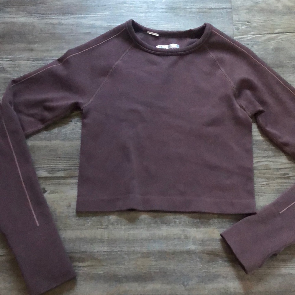 Purple long sleeve workout shirt